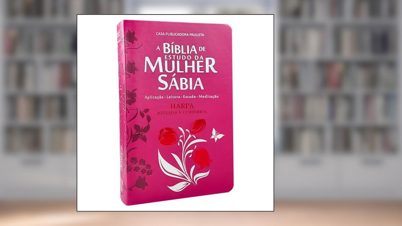 Capa de Bíblia da mulher sábia com harpa - tulipa pink, do autor CPP Editora