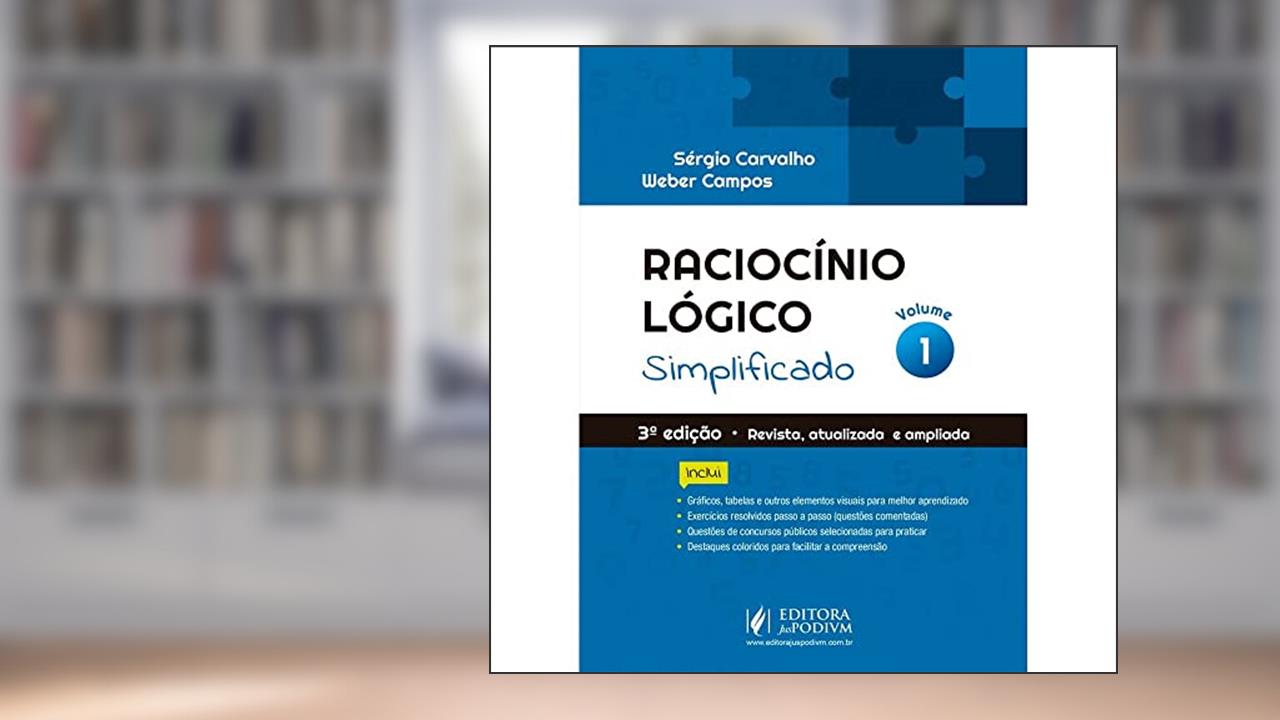 Capa de Raciocínio Lógico Simplificado (Volume 1), do autor Sérgio Carvalho