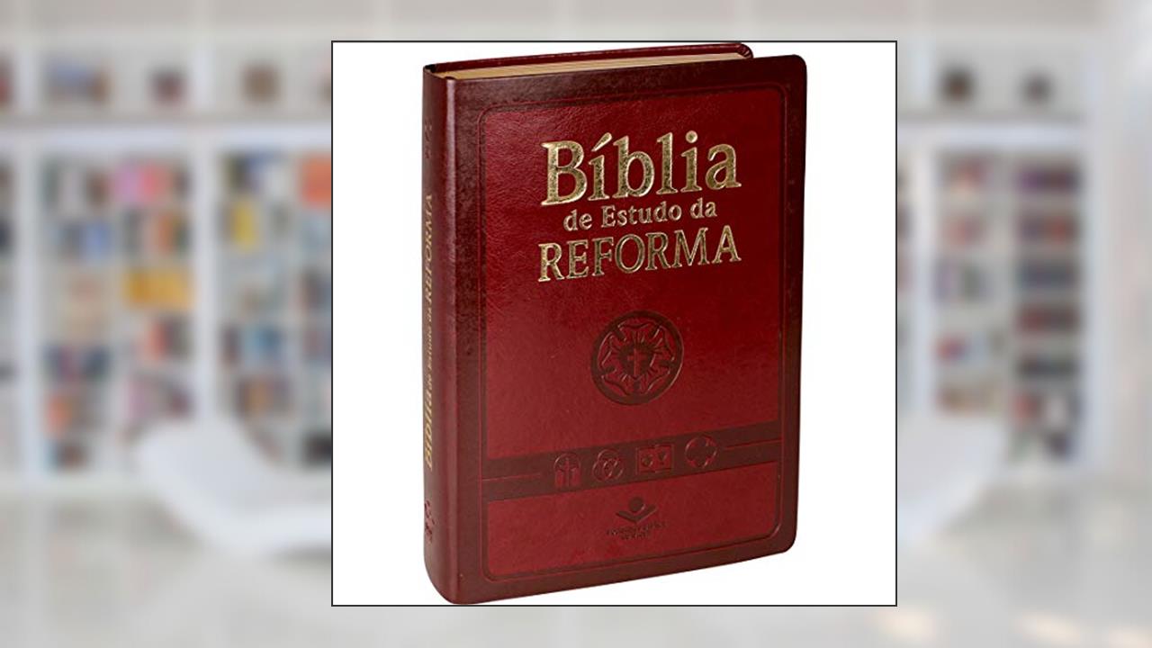 Capa de Bíblia de Estudo da Reforma com índice - Capa vinho: Almeida Revista e Atualizada (ARA), do autor Sociedade Bíblica do Brasil