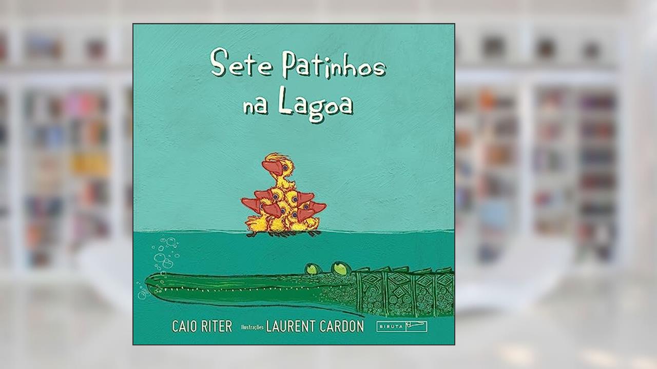 Capa de Sete patinhos na lagoa, do autor Caio Riter