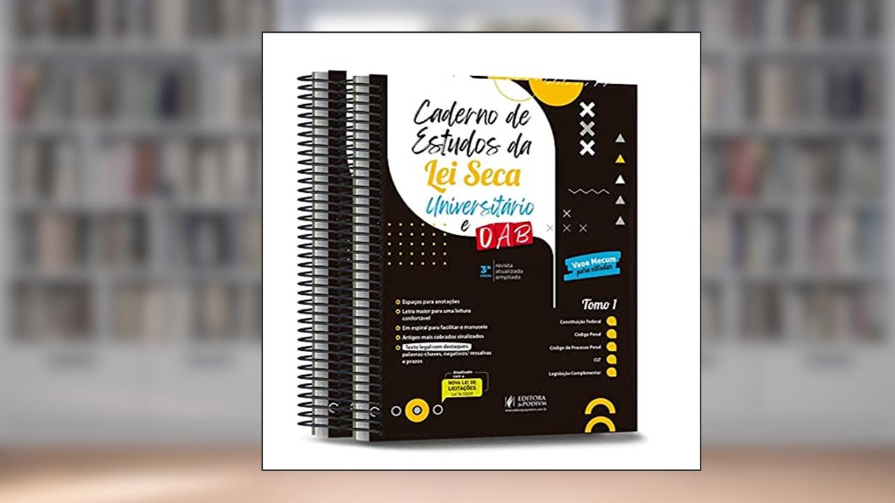 Capa de Caderno de Estudos da Lei Seca - Universitário e Oab - 3ª Edição (2021), do autor Vários Autores