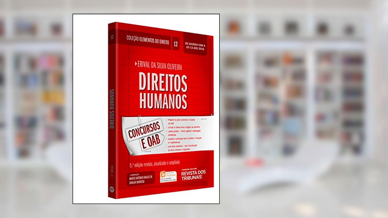 Capa de Elementos do Direito. Direitos Humanos - Volume 12, do autor Erival da Silva Oliveira