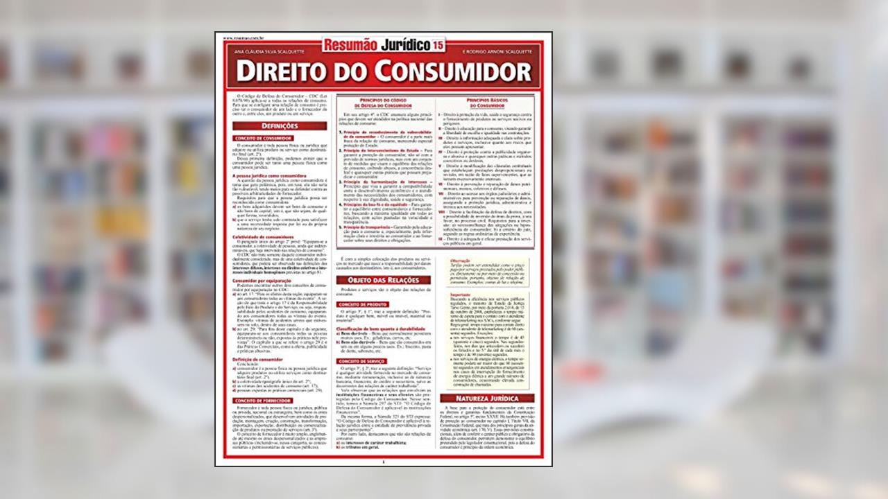 Capa de Direito do Consumidor, do autor Rodrigo Arnoni Scalquette; Ana Cláudia S. Scalquette