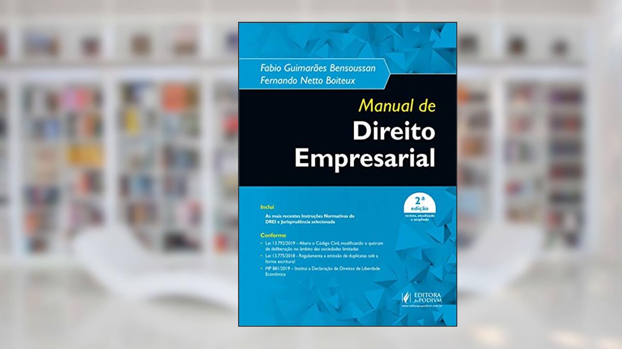 Capa de Manual de Direito Empresarial, do autor Fabio Guimarães Bensoussan; Fernando Netto Boiteux
