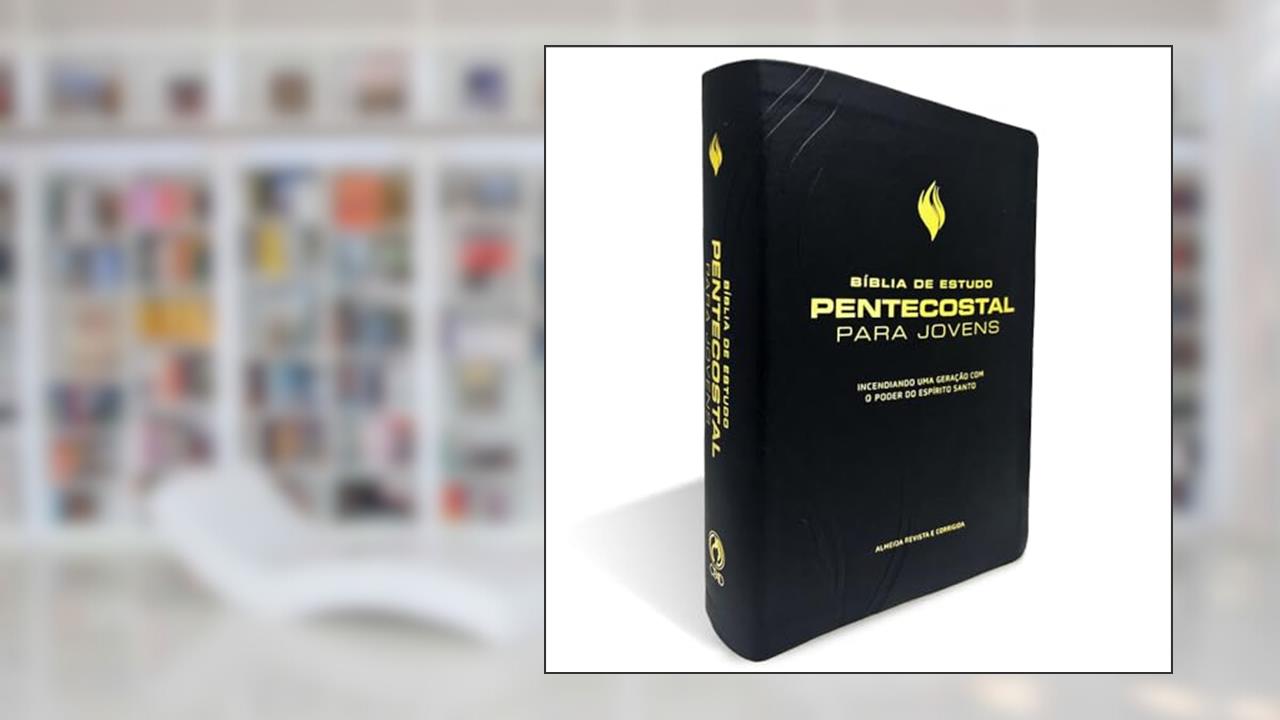 Capa de Bíblia de estudo pentecostal para jovens - Média preta, do autor Vários Autores