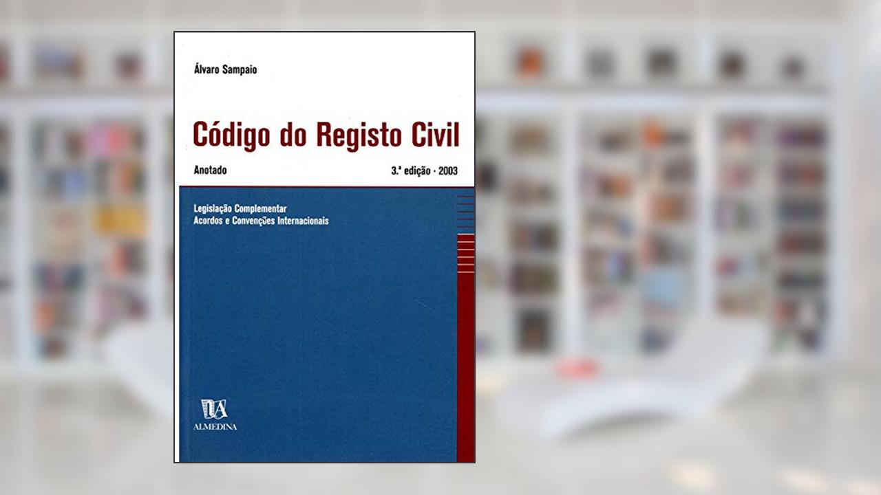 Capa de Código do Registo Civil: Anotado, do autor Álvaro Sampaio