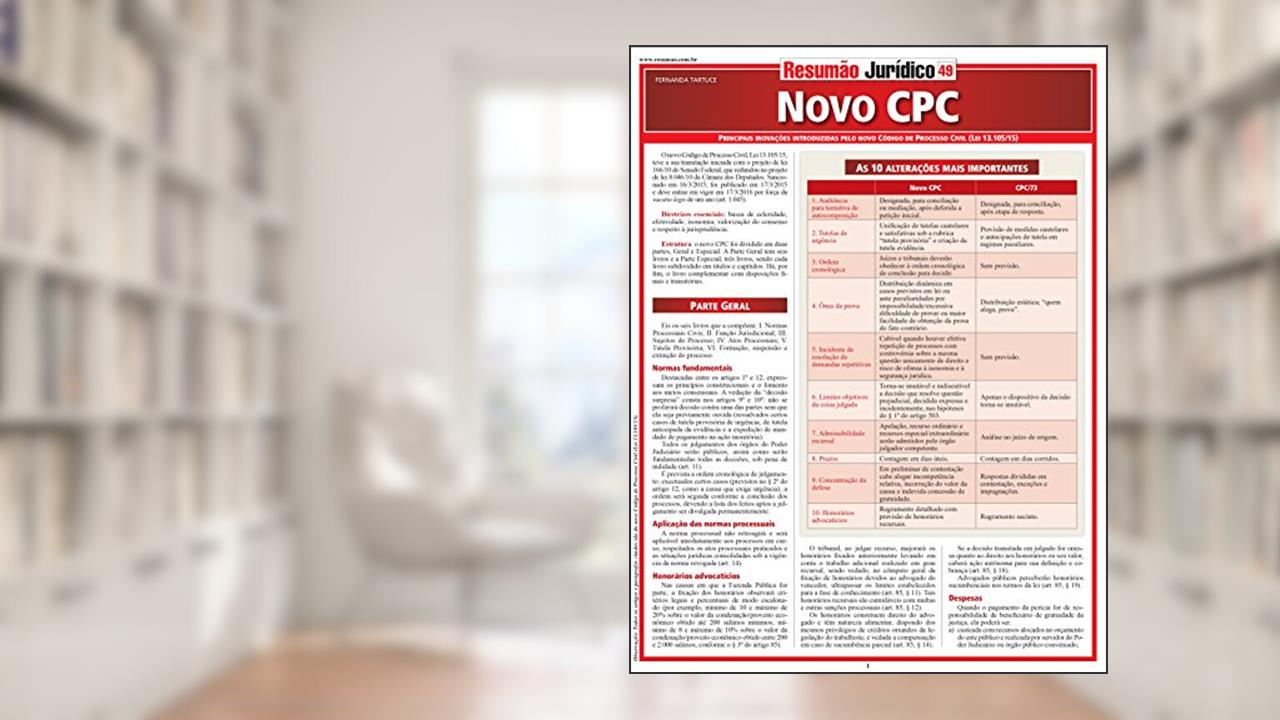 Capa de Novo CPC, do autor Fernanda Tartuce