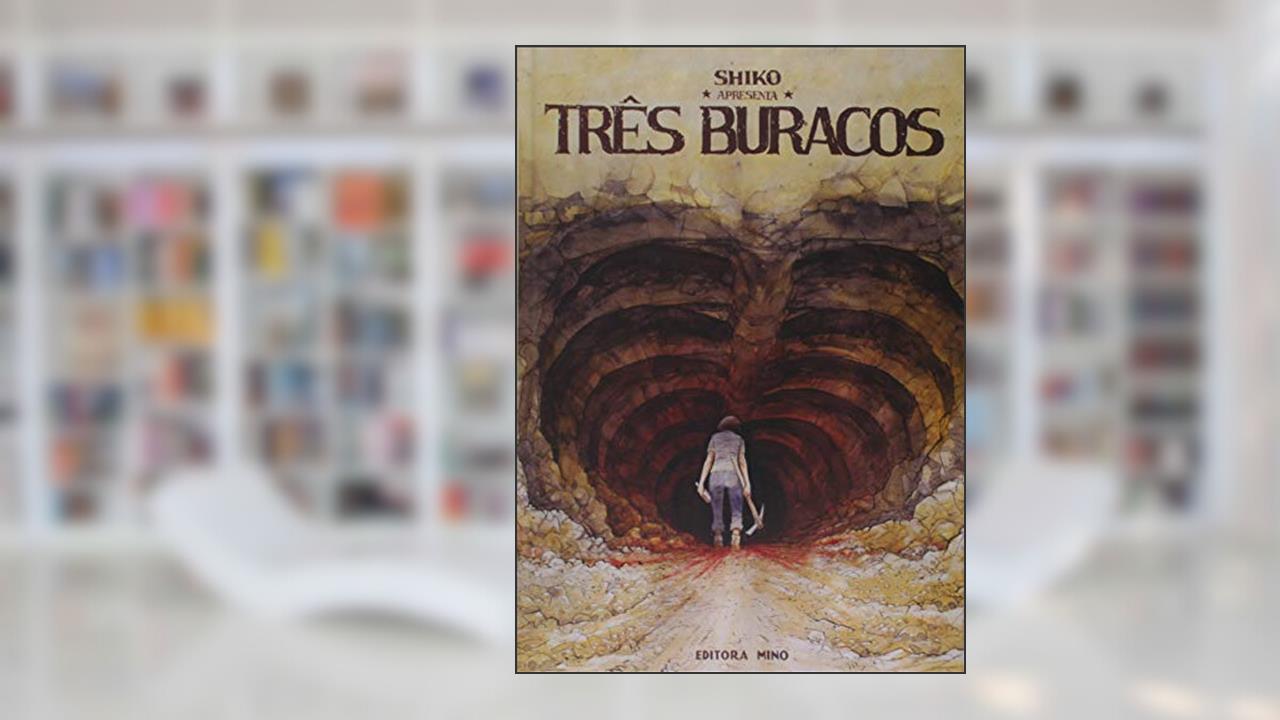 Capa de Três Buracos com Bookplate Autografado, do autor Shiko