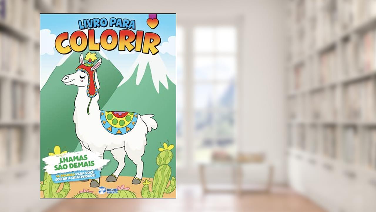Capa de Livro para Colorir Meninas - Lhamas São Demais, do autor Valquiria Matiolli