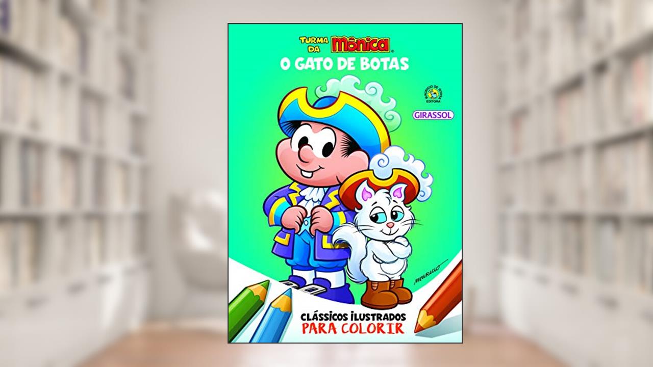 Capa de Turma da Mônica Clássicos Ilustrados para Colorir O Gato de Botas: O Gato de Botas: 09, do autor Mauricio Sousa