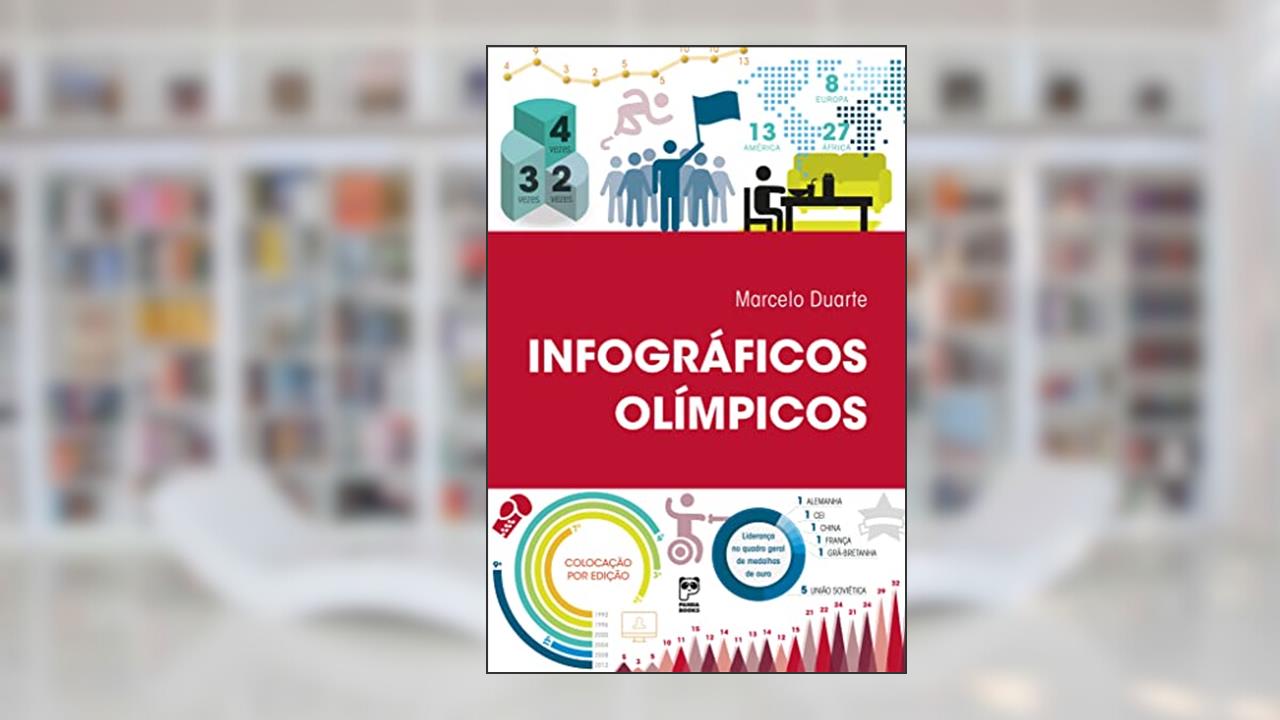 Capa de Infográficos olímpicos, do autor Marcelo Duarte