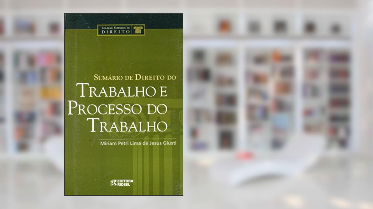 Capa de Sumário de Direito do Trabalho e Processo do Trabalho, do autor Miriam Petri Lima De Jesus Giusti