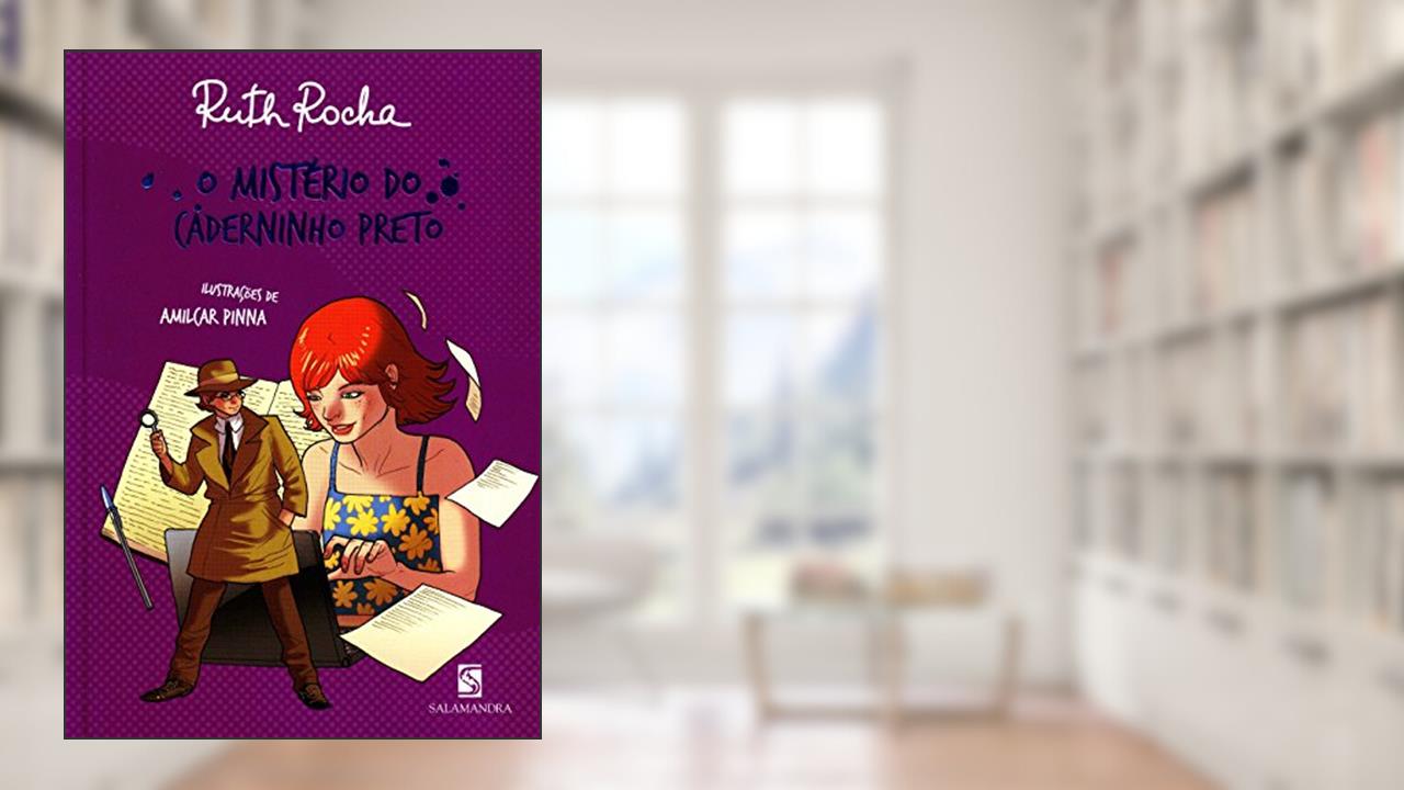 Capa de O mistério do caderninho preto, do autor Ruth Rocha