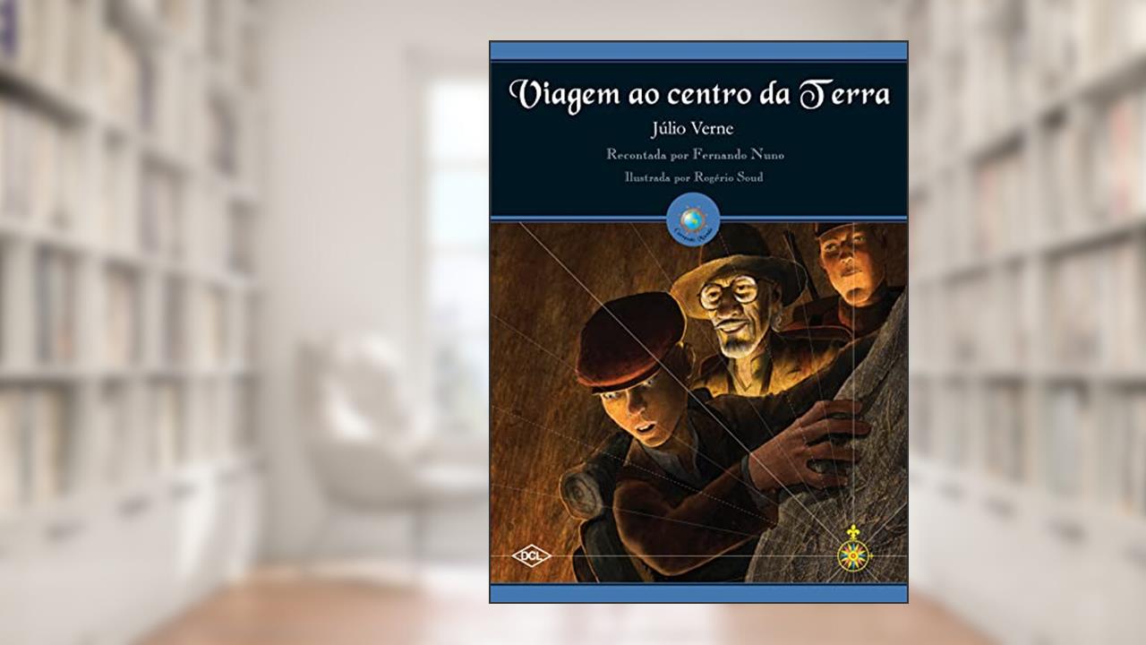 Capa de Viagem ao centro da terra, do autor Julio Verne; Fernando Adaptado por Nuno