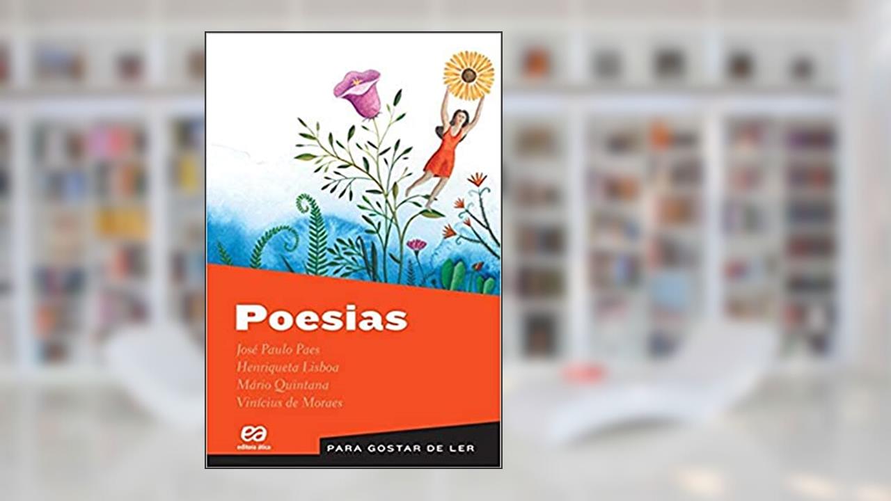 Capa de Poesias, do autor José Paulo Paes; Henriqueta Lisboa; Mário Quintana; Vinícius de Moraes