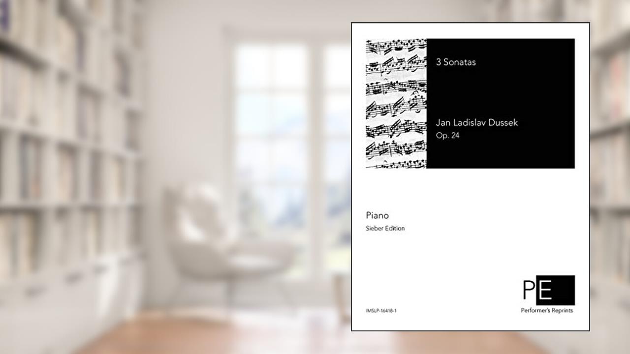 Capa de 3 Sonatas for harpsichord or piano with violin and cello, Op. 24, do autor Jan Ladislav Dussek