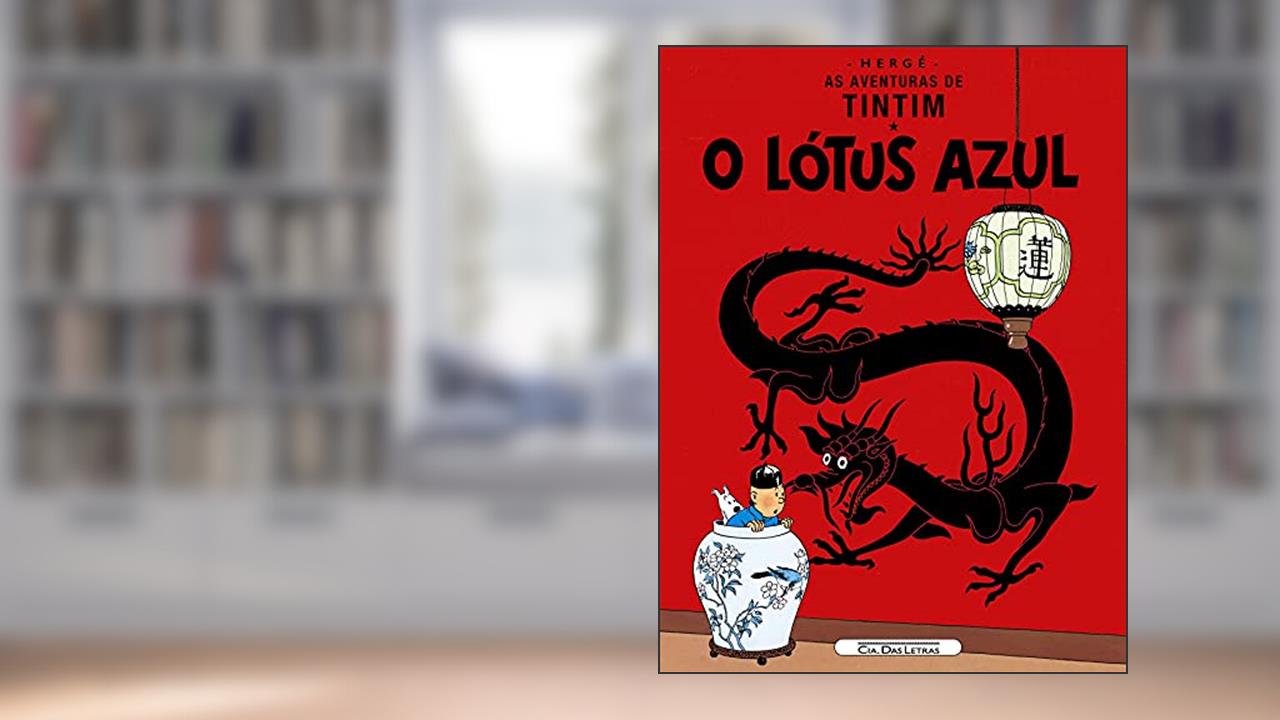 Capa de O lótus azul, do autor Hergé