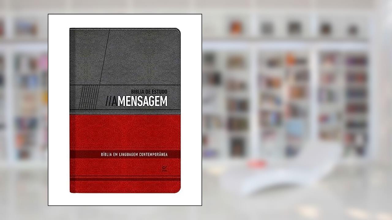 Capa de Bíblia de Estudo - A Mensagem - Capa Luxo - Cinza e Vermelho, do autor Eugene H. Peterson