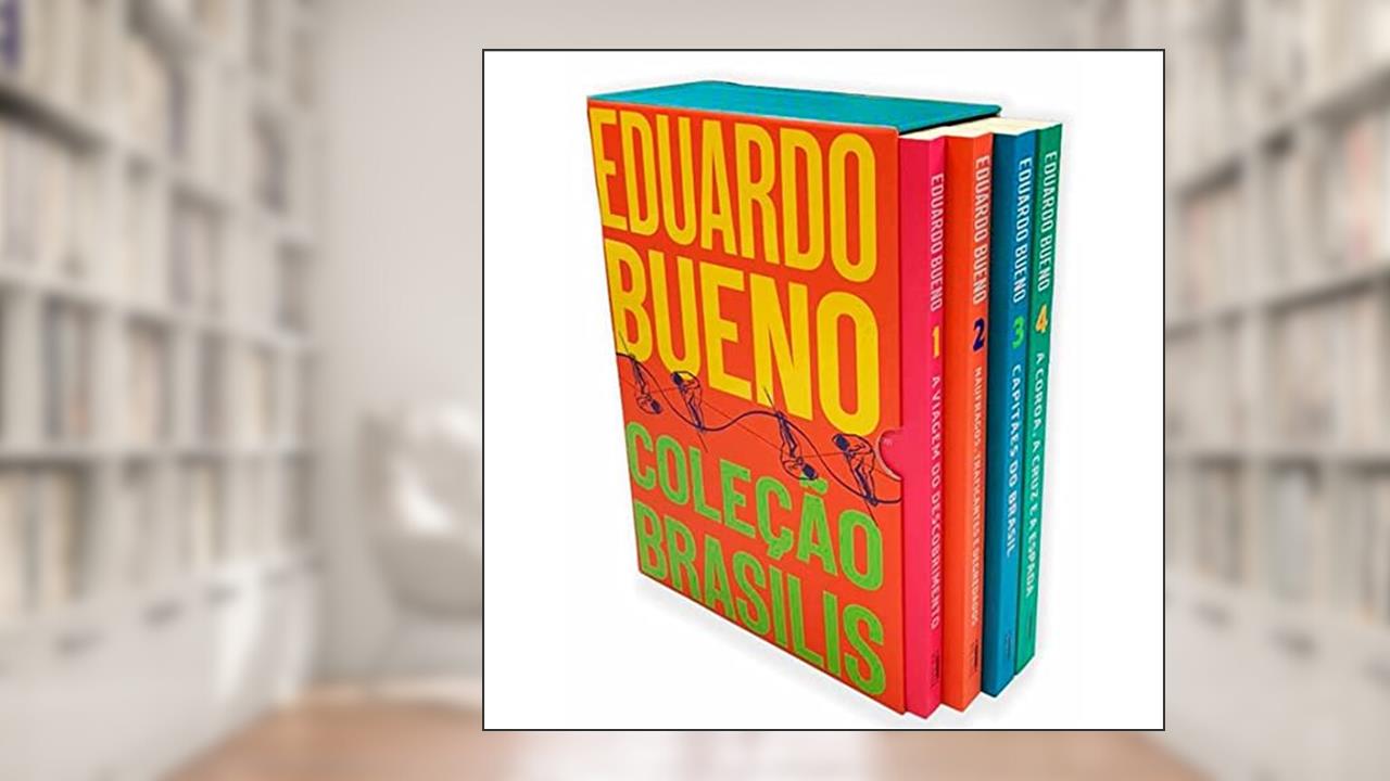 Capa de Box Coleção Brasilis: 4 Livros - A Viagem Do Descobrimento; Náufragos, Traficantes E Degredados; Capitães Do Brasil E A Coroa, A Cruz E A Espada, do autor Eduardo Bueno