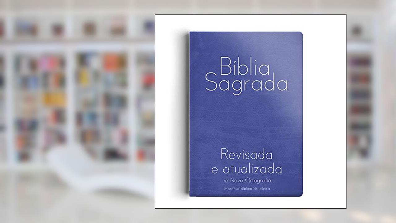 Capa de Bíblia revisada e atualizada gigante - Semi luxo azul, do autor João Ferreira de Almeida