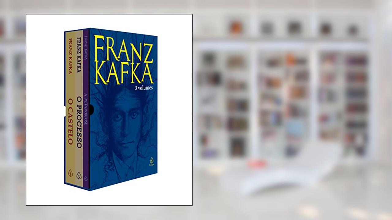 Box Franz Kafka com 3 livros, bloco de anotações e marcador de páginas, do autor Franz Kafka