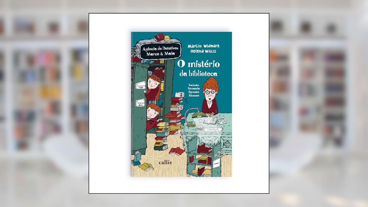Capa de O Mistério da Biblioteca - 1ª Edição - Agência de Mistérios Marco e Maia: 05, do autor Martin Widmark