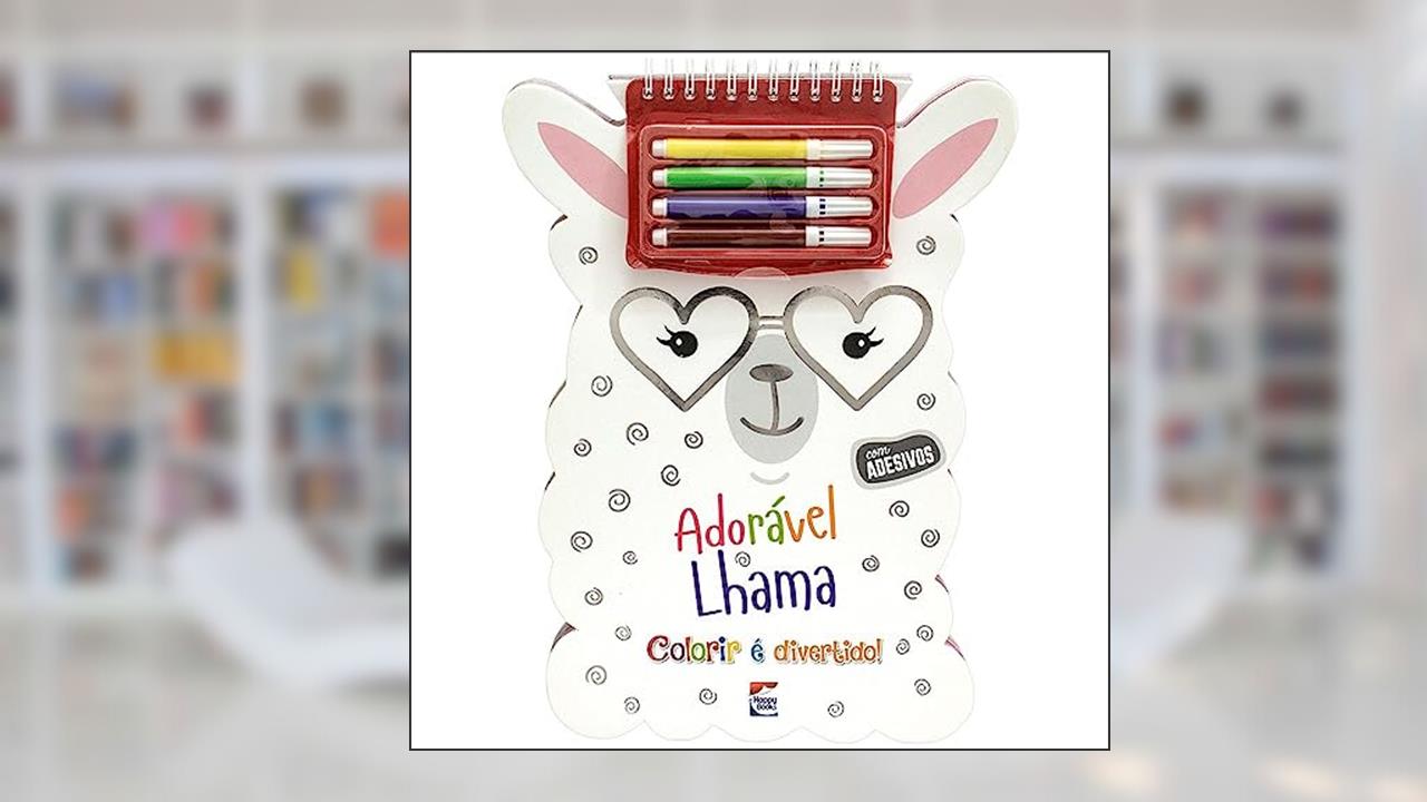 Capa de Colorir é Divertido! Adorável Lhama, do autor BRIJBASI ART PRESS