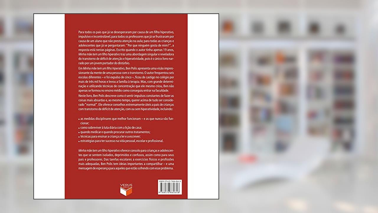 Capa de Minha mãe tem um filho hiperativo: a vida e a mente de uma pessoa com transtorno de déficit de atenção e hiperatividade: A vida e a mente de uma ... de déficit de atenção e hiperatividade, do autor Ben Polis