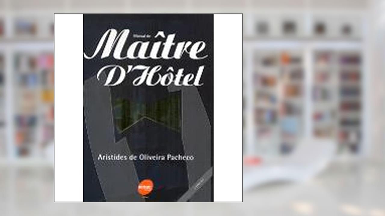 Capa de Manual Do Maître D'hôtel, do autor Aristides Pacheco