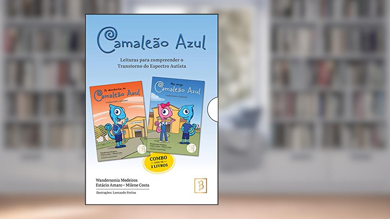 Capa de Combo Com 2 Livros: Camaleão Azul, do autor Estácio Amaro; Milene Costa; Wandersonia Medeiros
