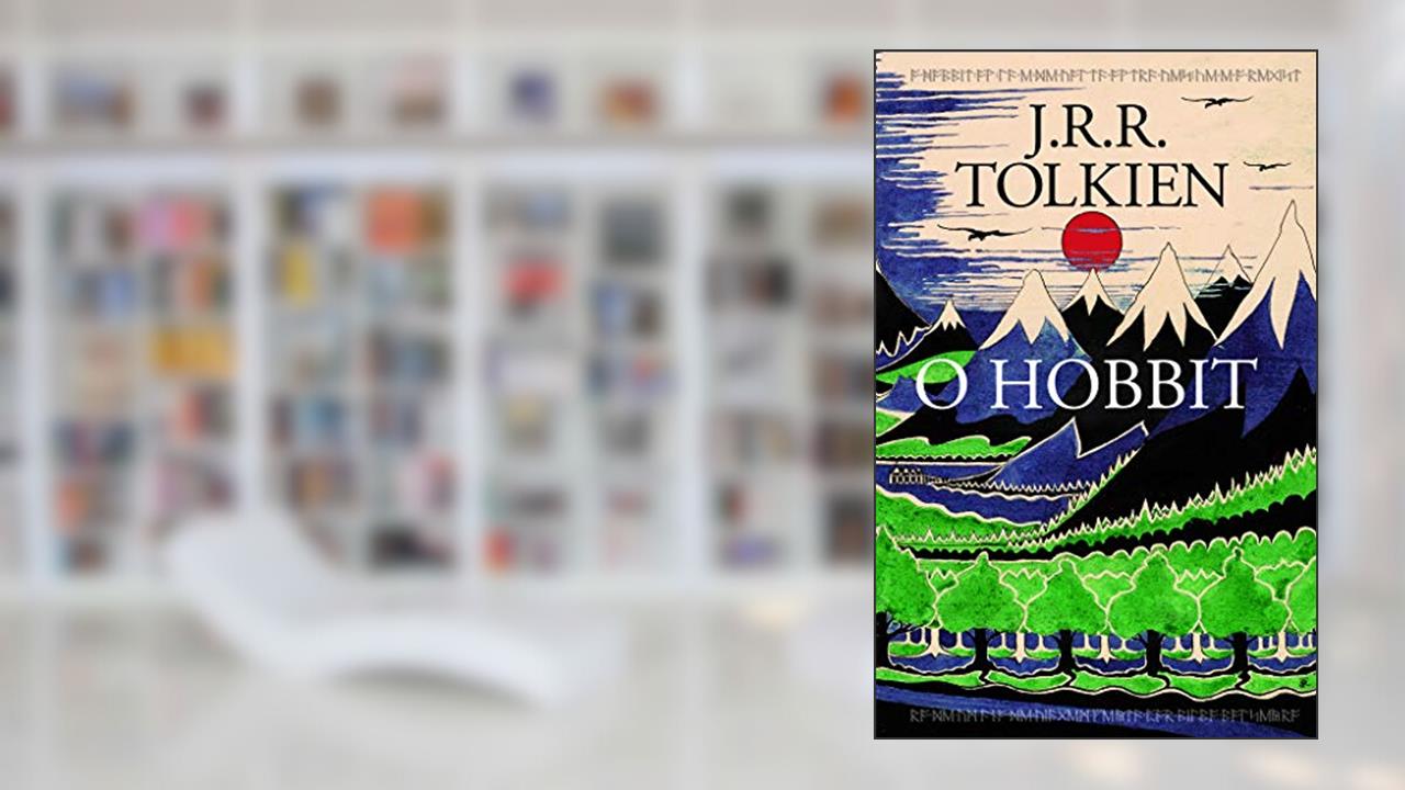 Capa de O Hobbit + pôster, do autor J.R.R. Tolkien