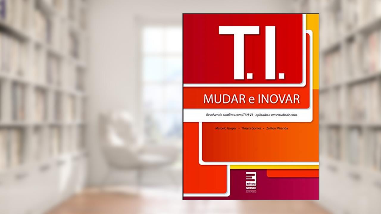 Capa de T.I. - Mudar e inovar - resolvendo conflitos com ITIL, do autor Marcelo Gaspar; Thierry Gomez; Zailton Miranda