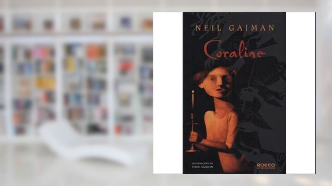 Capa de Coraline, do autor Neil Gaiman