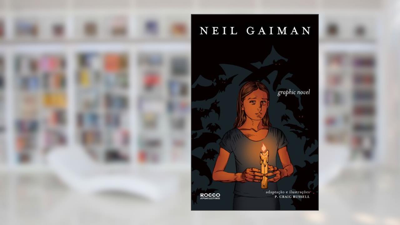 Capa de Coraline - Graphic Novel, do autor Neil Gaiman