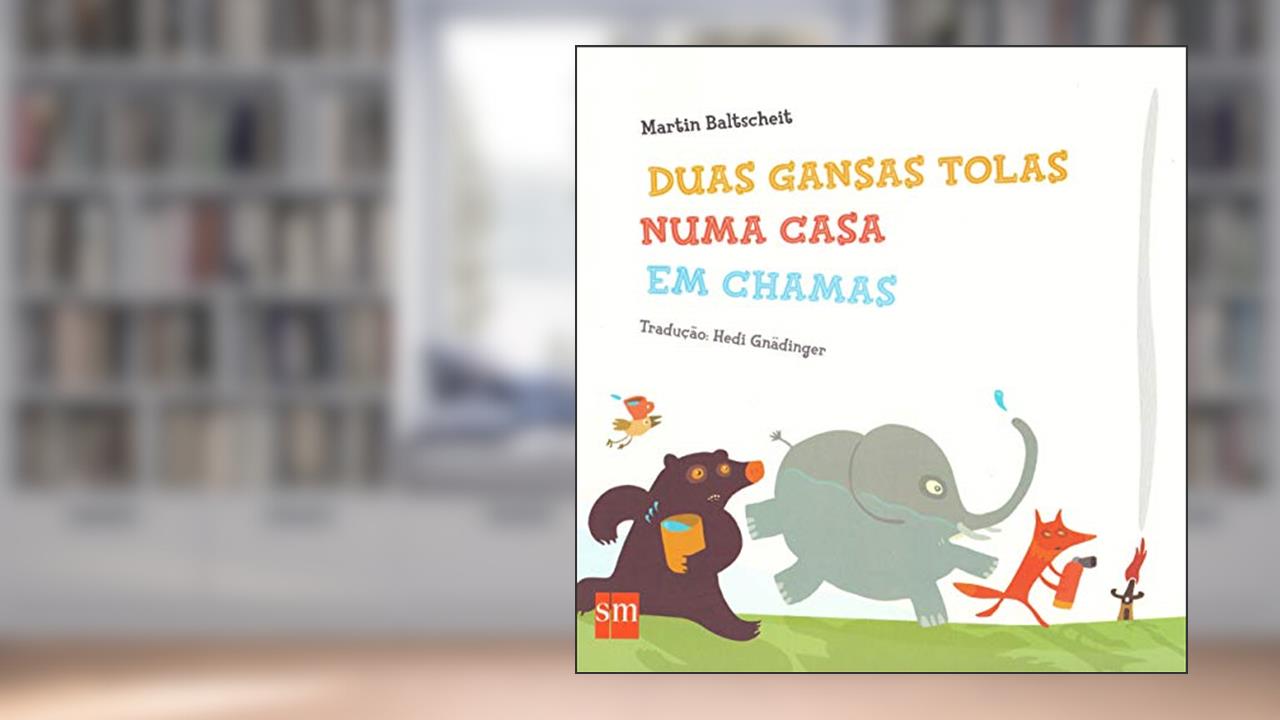 Capa de Duas Gansas Tolas Numa Casa em Chamas, do autor Martin Baltscheit