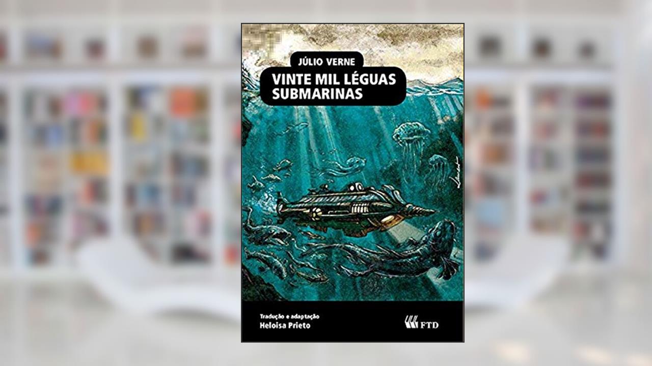 Capa de Vinte mil Léguas Submarinas, do autor Júlio Verne