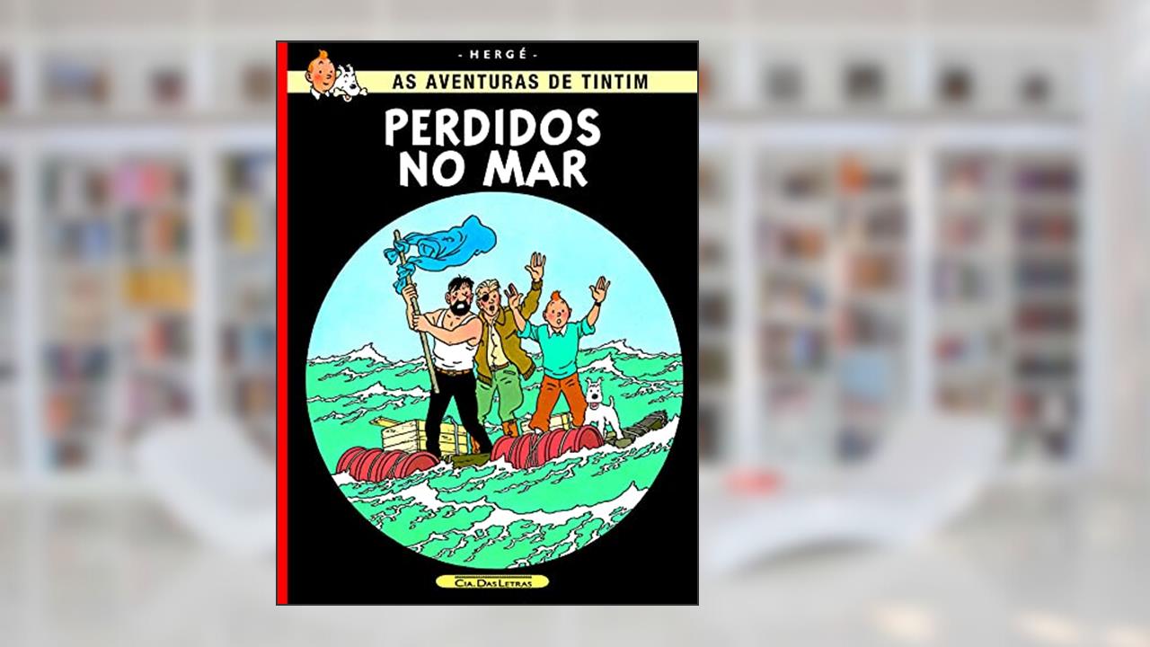 Capa de Perdidos no mar, do autor Hergé