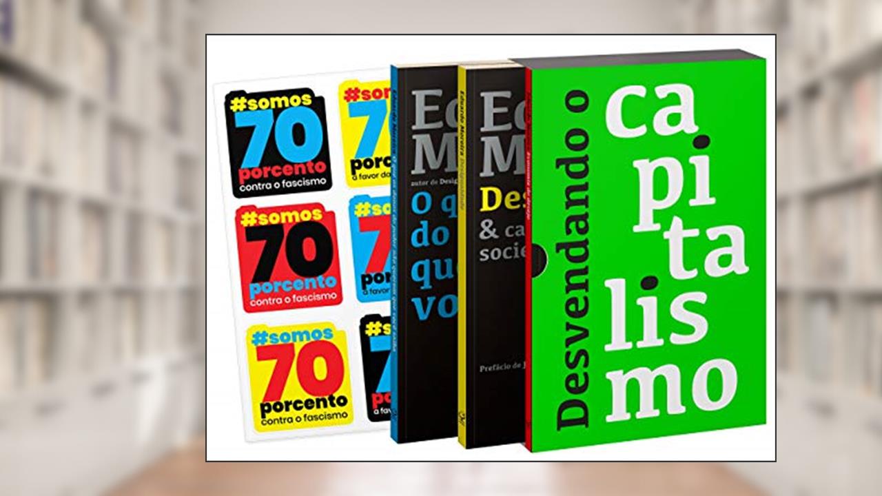 Capa de Box Desvendando o Capitalismo (Acompanha Cartela de Adesivos), do autor Eduardo Moreira