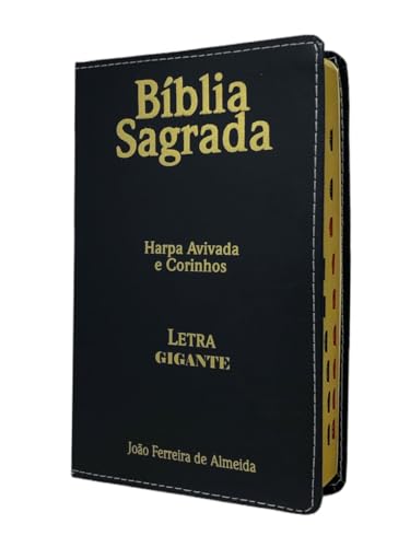 Ler Bíblia Sagrada Letra Grande Gigante Preta Com Índice e Harpa Borda Dourada Folha Ppm Linguagem Arc, do autor João Ferreira de Almeida
