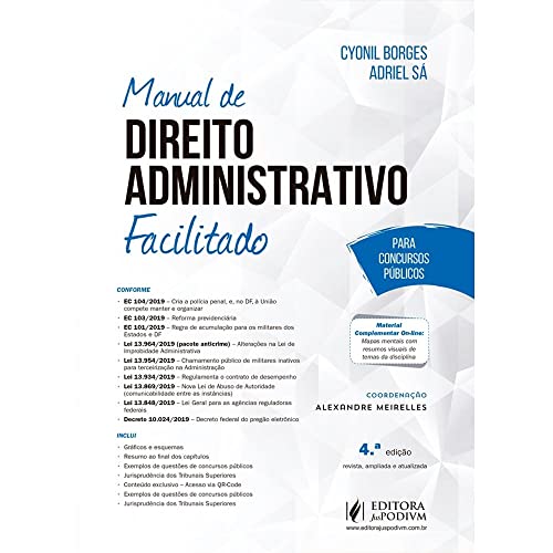 Ler Manual de Direito Administrativo Facilitado - 4ª Edição (2020), do autor Cyonil Borges; Adriel Sa Ler Manual de Direito Administrativo Facilitado - 4ª Edição (2020), do autor Cyonil Borges; Adriel Sa